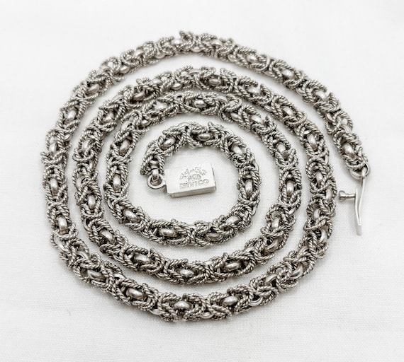 Vintage Sterling Silver Mexican Necklace | 925 Rope Chain | 64cm