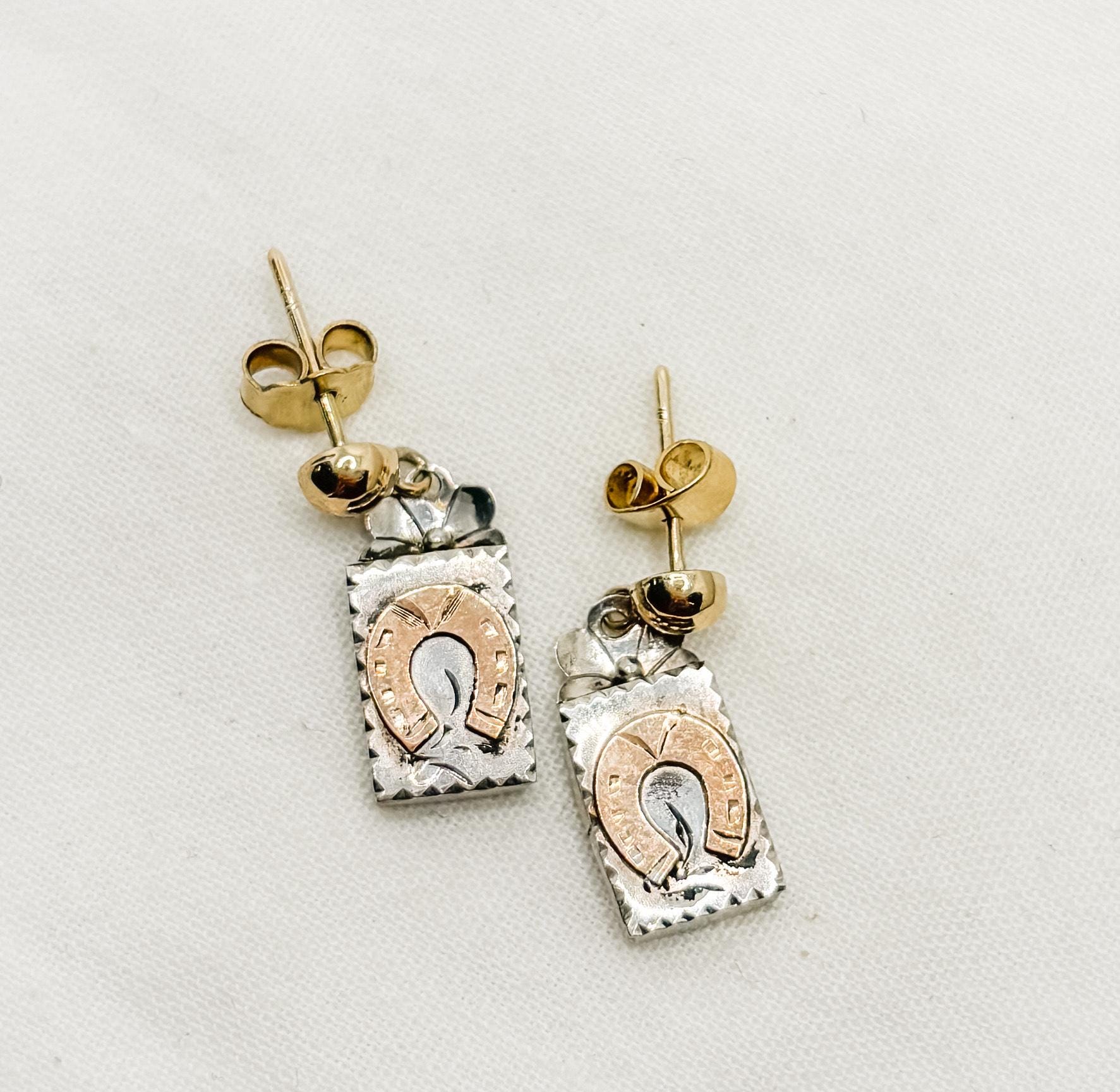Ohrstecker Gold Hufeisen Glücksbringer - Schmuck