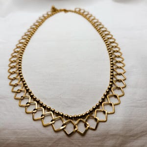18ct Gold Square Link Choker Necklace | Vintage | 22.4g | Hallmarked 750