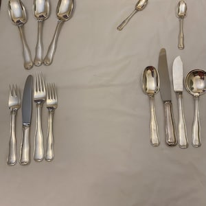 Georg Jensen Altes dänisches Box Besteck in Sterling Silber Fassung von Sechs oder 12
