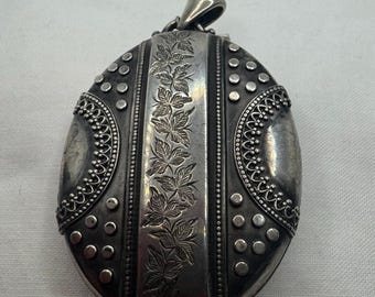 Sterling Silber Viktorian Locket Anhänger c1910