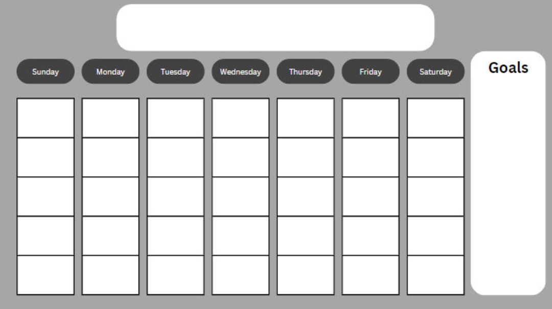 Blank Grayscale Calendar Template Etsy