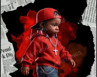 They Not Like US Kendrick and Drake| Little Black Boy Png|Boys Png|Little Boy In Red|Digital Download|Print and Press|Kendrick L