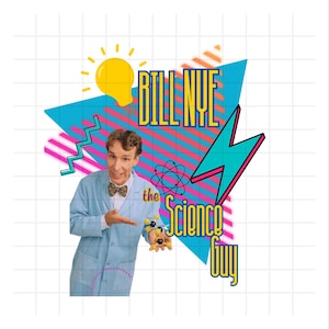 Bill Nye, de wetenschapsman, png PNGEgg | Nostalgie uit de jaren 90 | T-shirt met jaren 90-afbeelding | digitale download