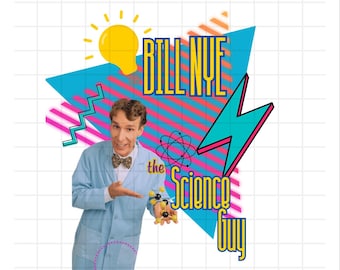 Bill Nye The Science Guy PNG | 90s Nostalgia | 90s graphic tee | digital download