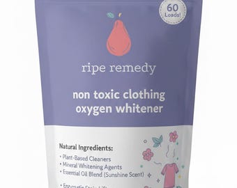 Non Toxic Clothing Oxygen Whitener - All Natural Laundry Booster for Washer - Non Harmful Ingredients, Eco-Friendly & Holistic Safe