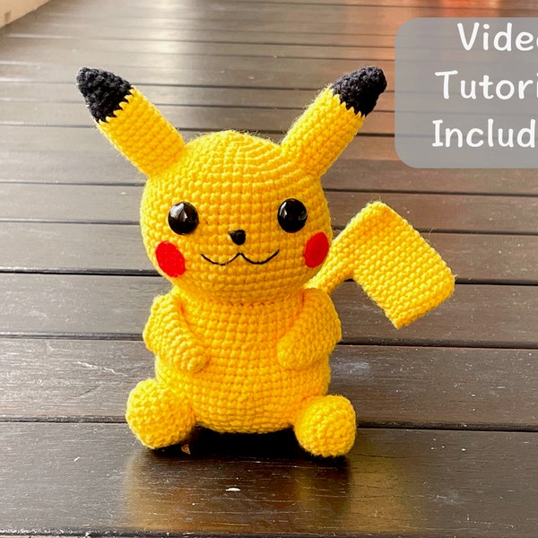 Crochet PDF Pattern - Super Easy Tutorial Cute Pikachu Amigurumi Crochet for Beginner