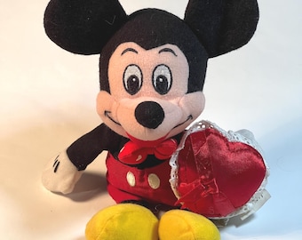 Disney's Big Hearted Mickey Bean Bag Plush – Original Collectible (9.5")