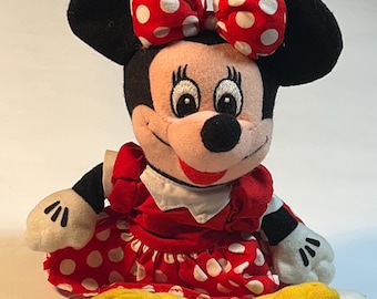 Disney Minnie Mouse Bean Bag Plush – Red Polka Dot Dress (9")