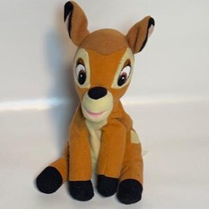 THE DISNEY STORE Bean Bag - Bambi - Bambi (7&quot;) (New Without Disney Hang Tag)