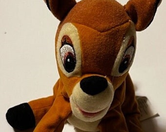 THE DISNEY STORE Bean Bag - Bambi - Bambi (7") (New Without Disney Hang Tag)