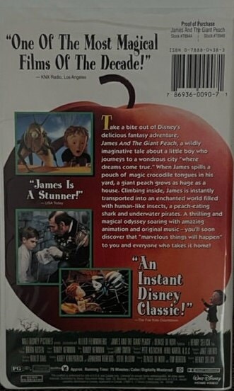 Walt Disney Pictures Presents James And The Giant Peach - VHS