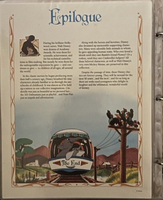 Vintage Classic Disney Movies Collector Panels Postal