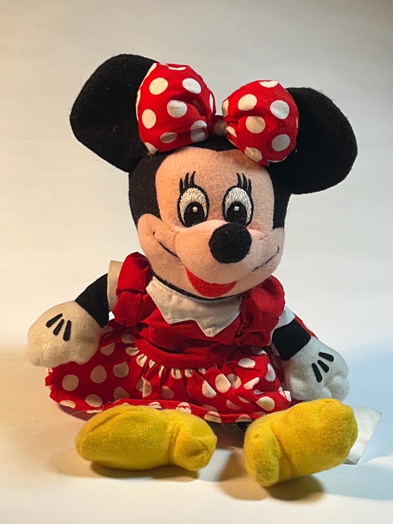 Disney Minnie Mouse Bean Bag Plush – Red Polka Dot Dress (9") image 1