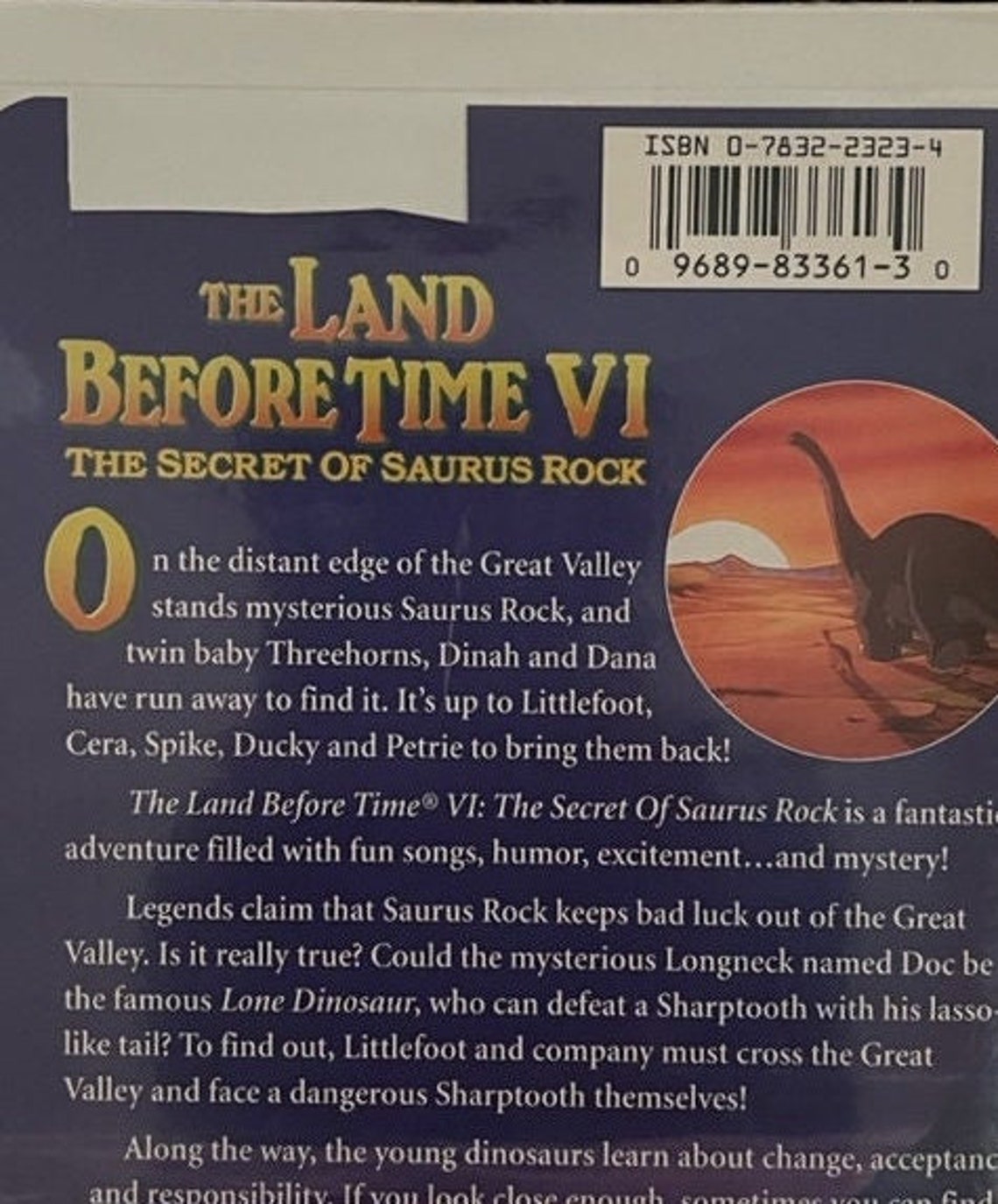 The Land Before Time VI - the Secret of Saurus Rock - VHS Movie (83361 ...