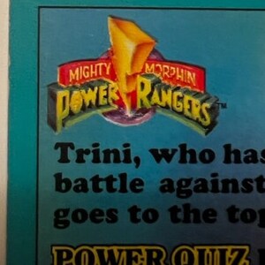 Power Ranger Ropes Mighty Morphin Power Rangers - ROPE CLIMB - Series 2 - Card #74 - 1994 ...