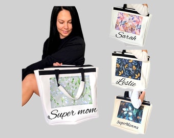 Borsa tote personalizzata, borsa in ecopelle, tote bag con testo personalizzato Regalo per il suo regalo di addio al nubilato, borsa per la scuola, regalo personalizzato ricamo