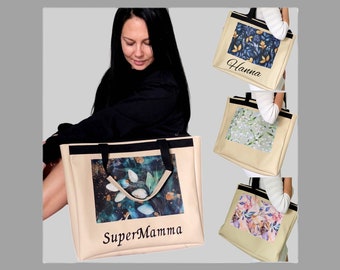 Borsa tote personalizzata per donna, regalo per la festa della mamma, regalo per amica