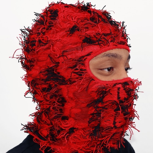 Pink Knitted Balaclava Distressed Balaclava Ski Mask Yeat Etsy