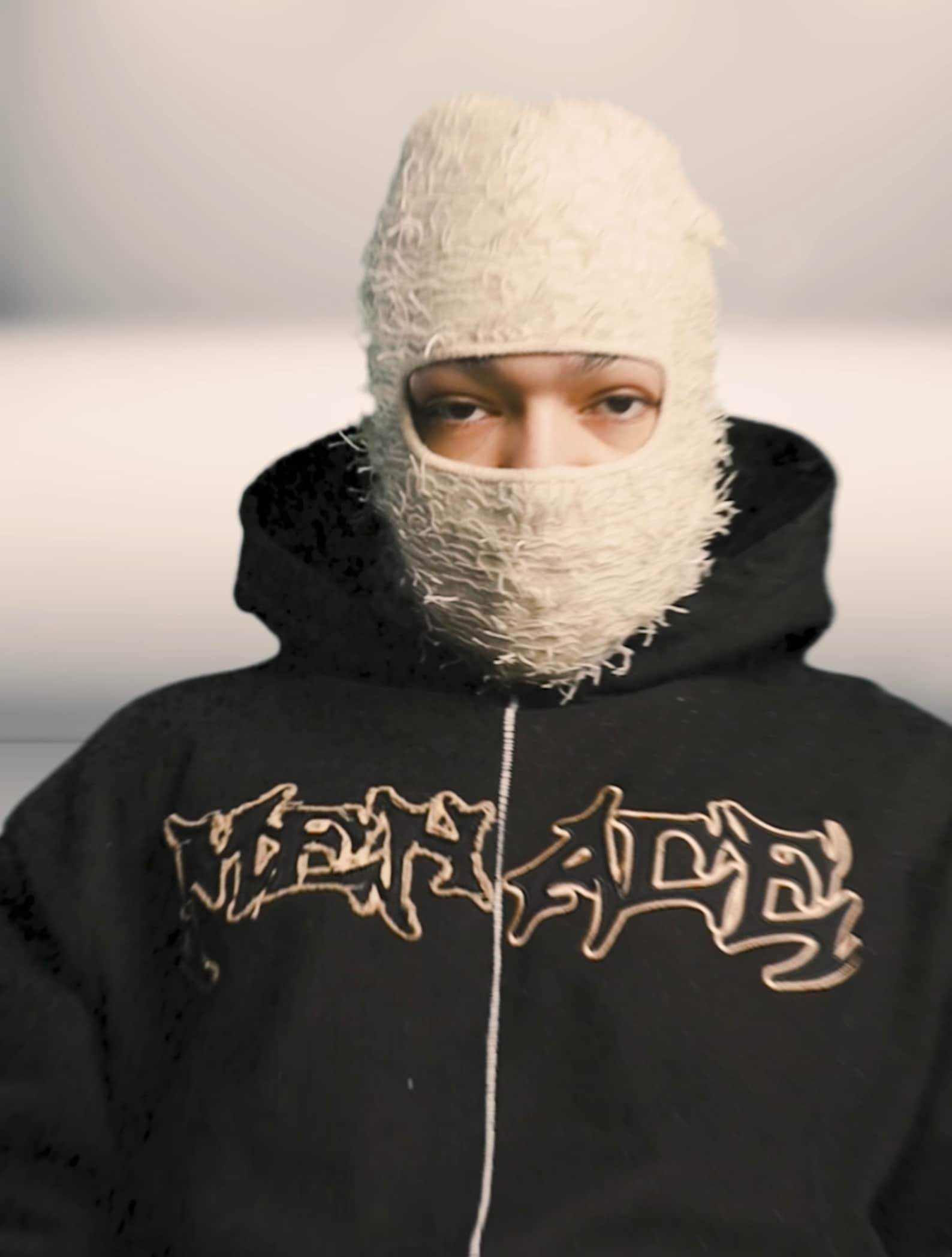 Cream Knitted Balaclava Distressed Balaclava Ski Mask Yeat Etsy