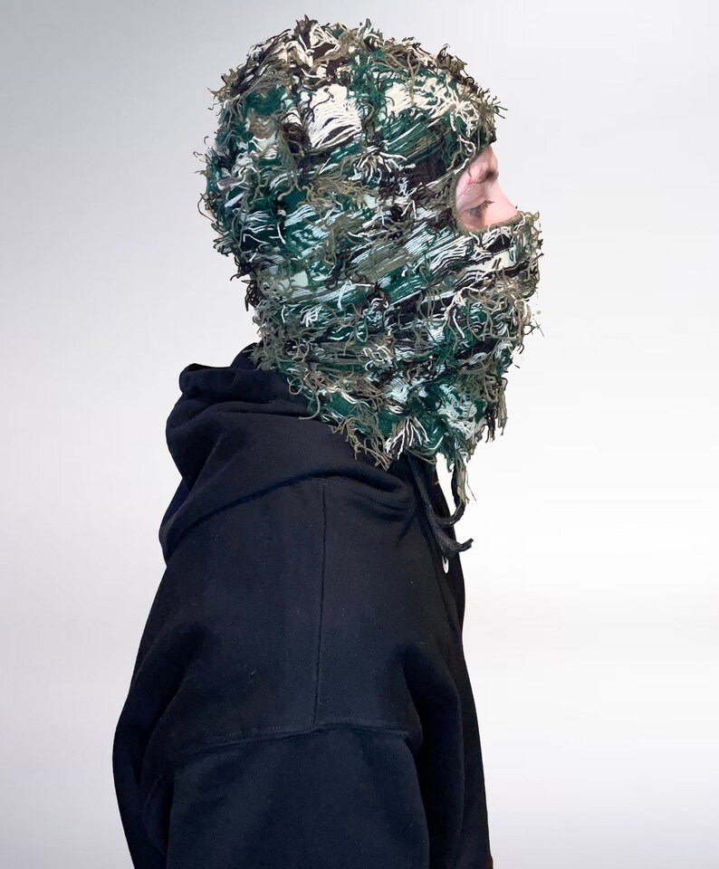 Distressed Balaclava Ski Mask Knitted Shiesty Mask Yeat Etsy