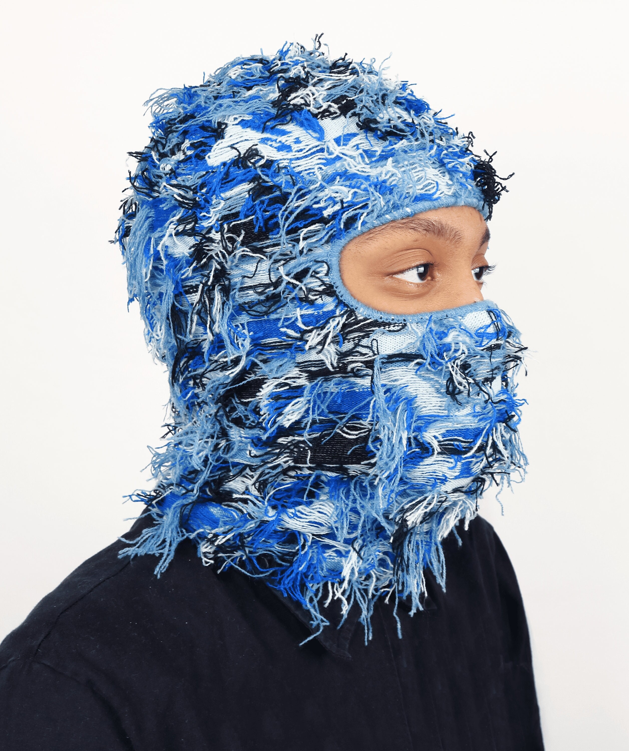 Mohair Balaclava, Blue Balaclava, Masque facial à 2 trous, Masque tricoté  complet, Cagoule chaude, Mohair Fetish, Masque de ski, Couverture complète  du visage, Snowboard -  France