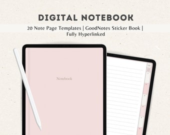 Pink Digital Notebook | GoodNotes Notebook | Digital Notebook with tabs | Student Digital Notebook Pink