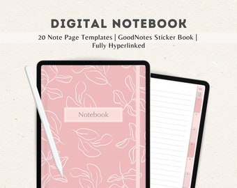 Pink Digital Notebook | GoodNotes Notebook | Digital Notebook with tabs | Student Digital Notebook