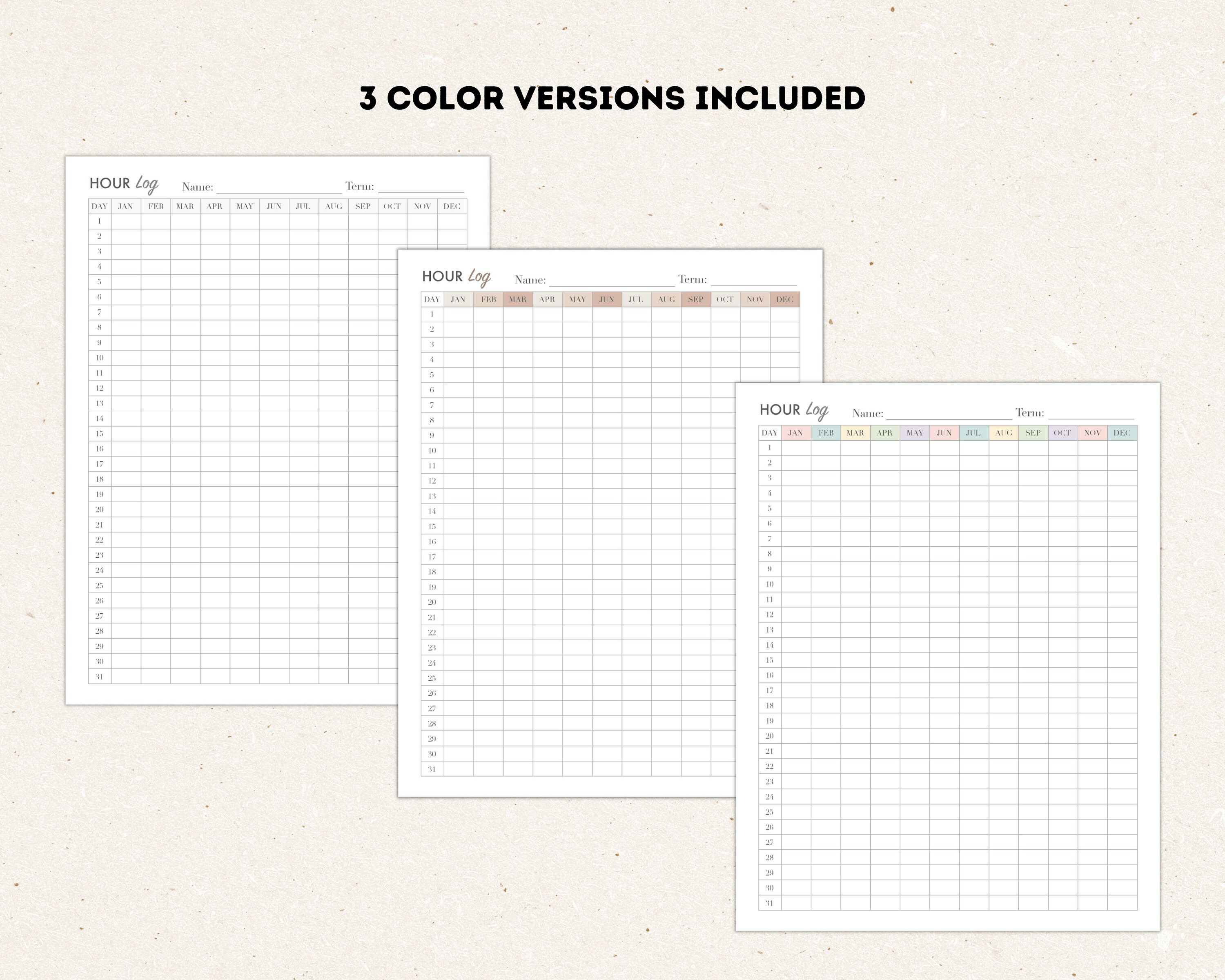 Printable Homeschool Hour Log, Attendance Log, Homeschool Attendance US ...