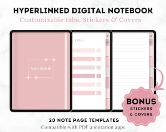 Digital Notebook Goodnotes, Digital Student Notebook, Notebook Notability, Pink Digital Notebook, Custom Notebook