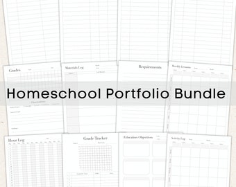 Homeschool Portfolio, Homeschool Planner Portfolio BUNDLE, Lesson Plan Portfolio Pages