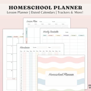 130+ Homeschool Planner, Printable Homeschool Planner, Homeschool Calendar, Academic Planner, Homeschool