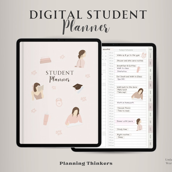 Studentenplaner Digitaler Studentenplaner Akademischer Wochenplaner Digitaler Undatierter Studentenplaner College Digitaler Planer iPad Studentenplaner