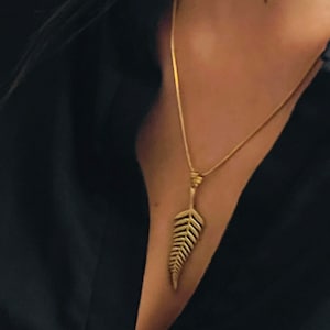 Fern Leaf Brass Necklace, Fern Leaf Pattern Necklace, Boho Botanic Leaves Necklace, Fern Feather Necklace Women, Nature Lovers Gifts