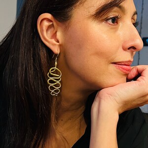 Snake/Serpent Dangle Earrings, Tribal Styled Earrings, Ethnic Earrings, Unique Brass Women, Spiritual Growth Earrings