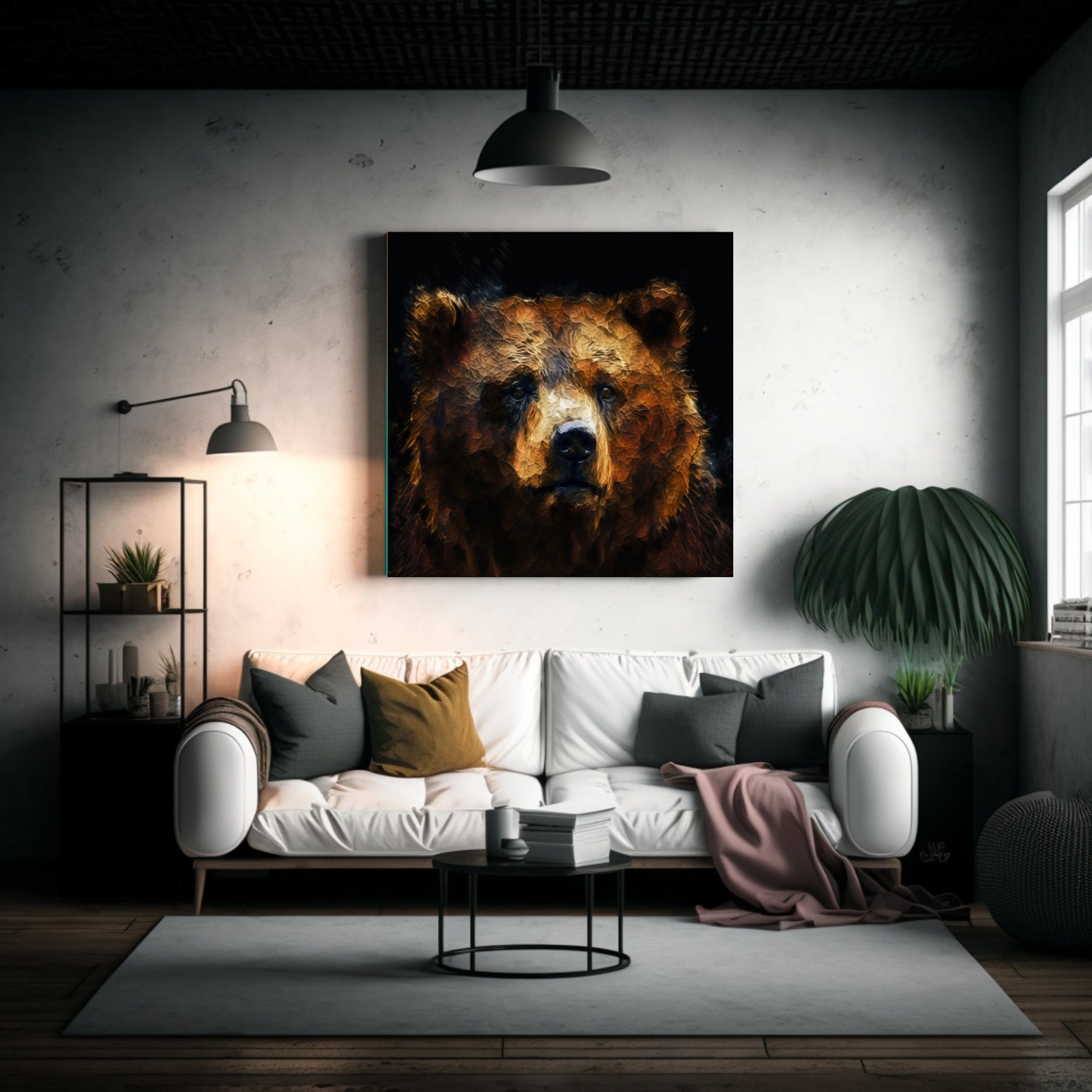 Wildlife Majestic Brown Bear Canvas Art Print Stunning Etsy