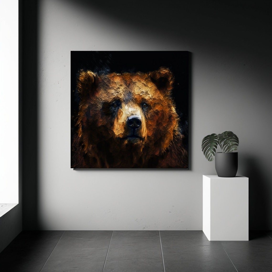 Wildlife Majestic Brown Bear Canvas Art Print Stunning Etsy