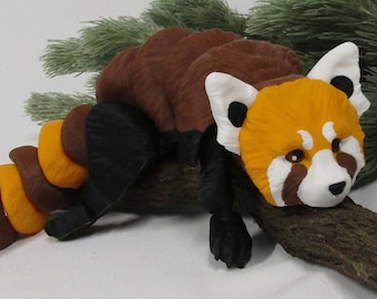 Articulated Posable Red Panda 3D Fidget Toy Desk Decoration 300mm long