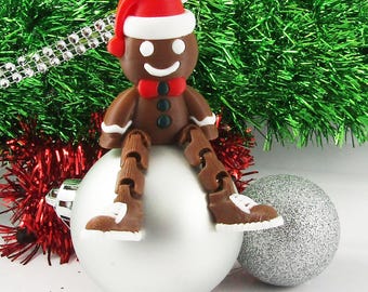 3D Articulated Christmas Gingerbread Man 3D Flexi Fidget Toy Gift 90mm