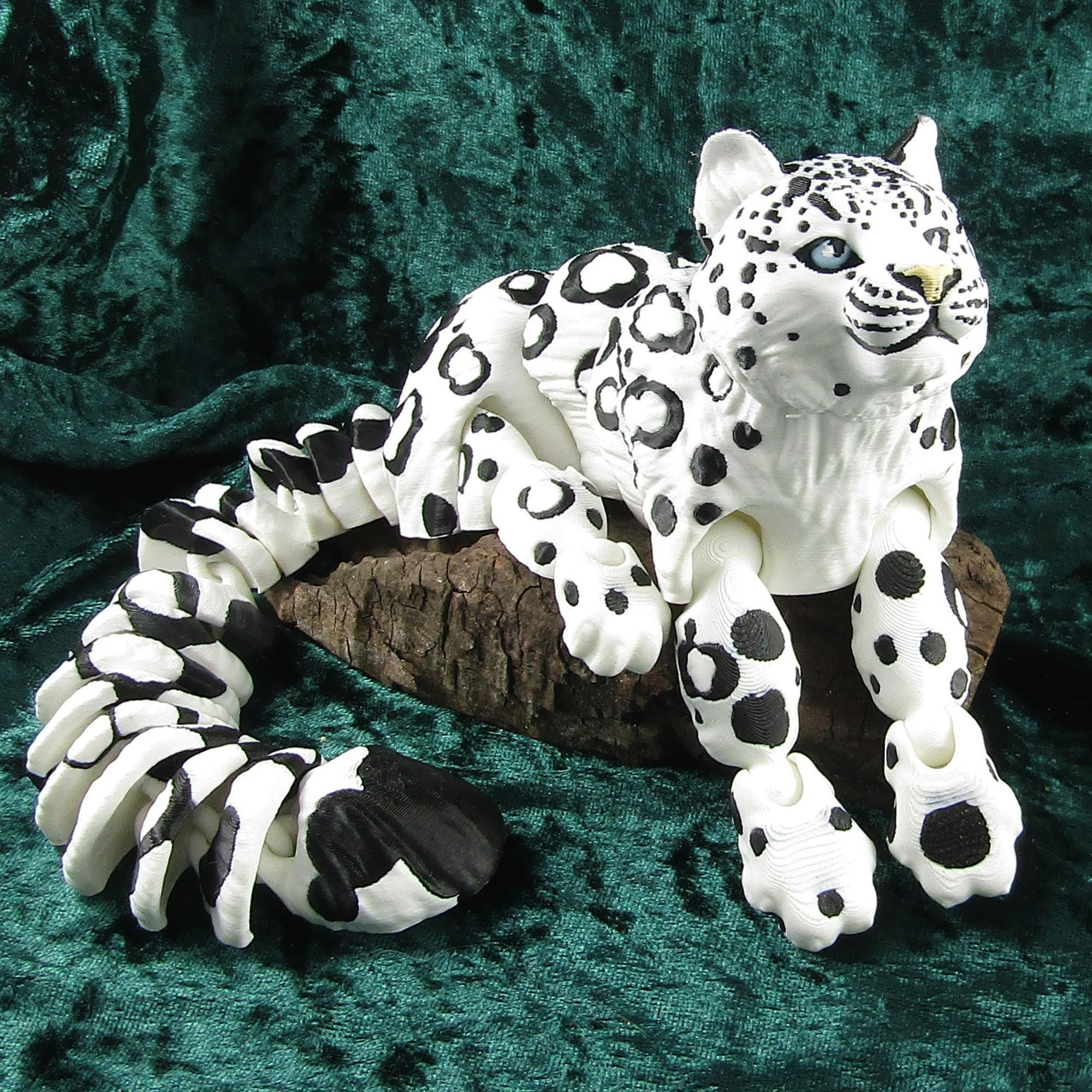 Juguete articulado de leopardo de las nieves 3D para escritorio, ideal para la ansiedad, selecciona el tamaño.