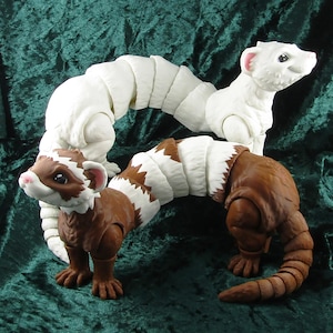 Articulated Posable Ferret 3D Fidget Toy Desk Decor Pick Colour & Size