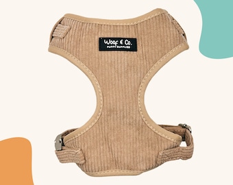 Handmade Corduroy Dog Harness: Adjustable Soft Puppy Harness