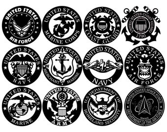 USA Army | Navy Marine | Air Force Coast Guard | Homeland Security | US Space Force | Design Vector | Dxf files | Cdr , Dxf , Jpg