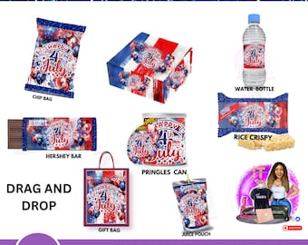 4. Juli Gastgeschenk Bündel | Bearbeitbare Canva-Vorlagen (Sofortdownload)