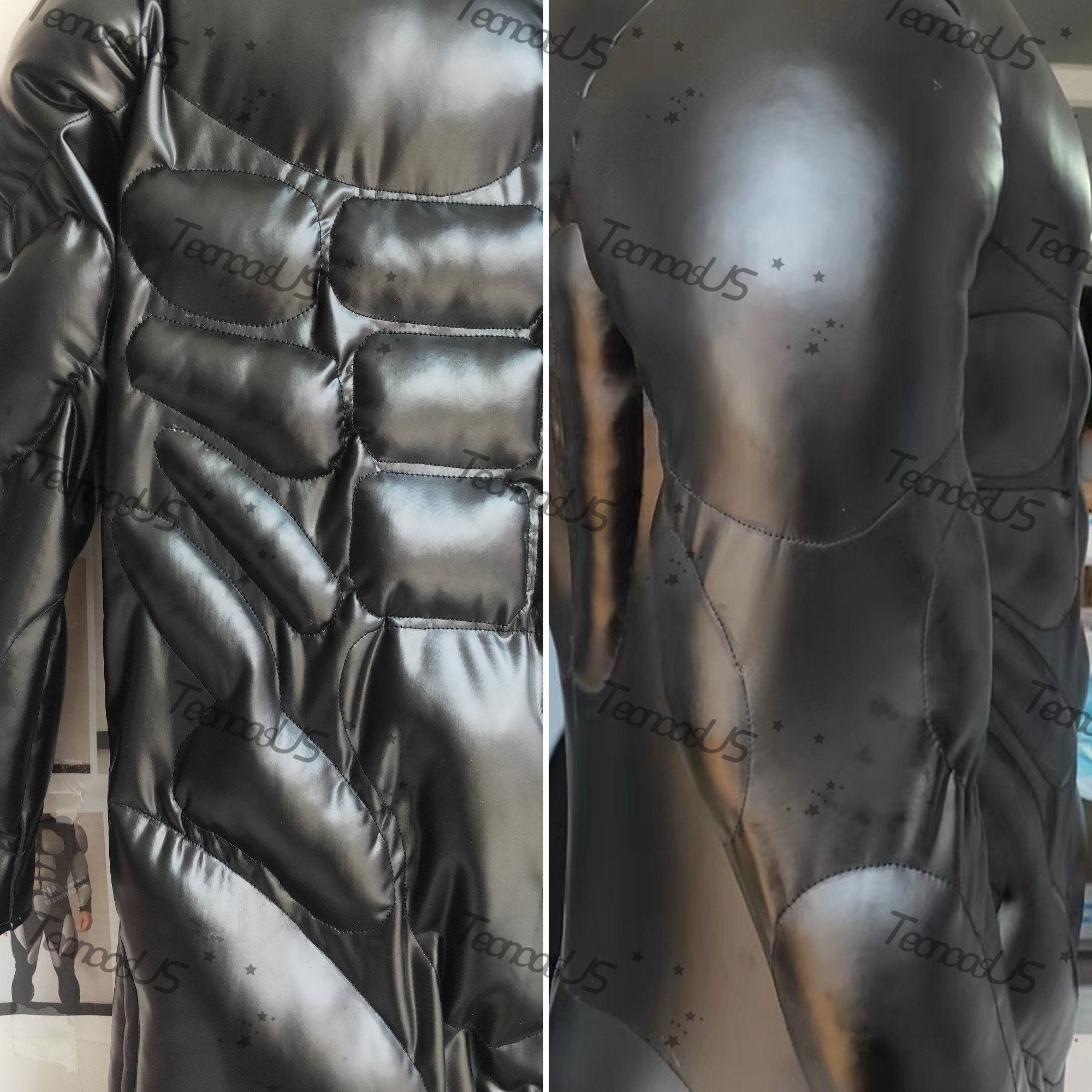 Black Leather Muscle Suit for Cosplay, Full Body Muscle Suit, Muscle