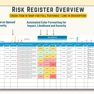 Excel Project Management Pack, Project Status Dashboard, Risk Register ...