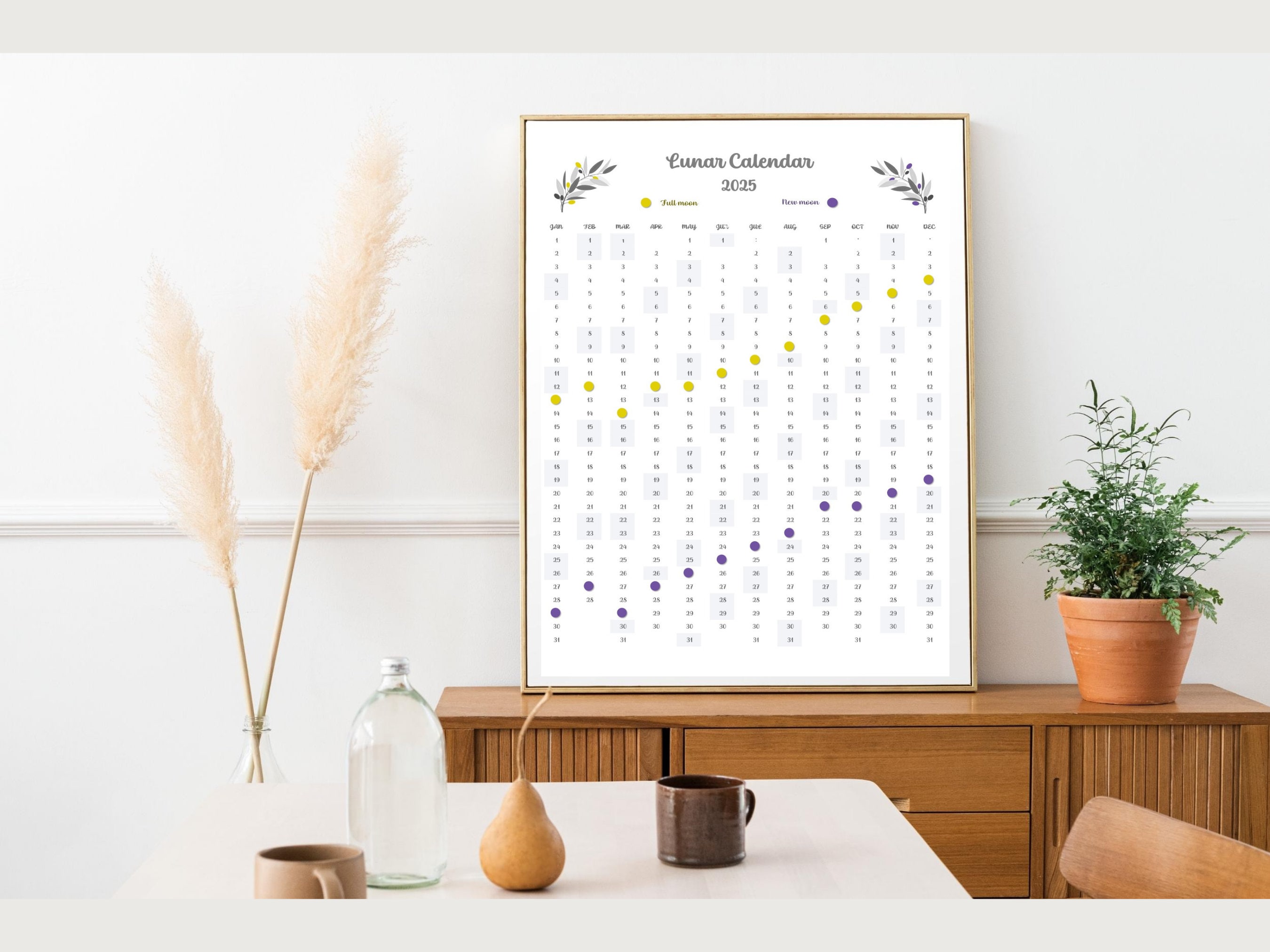20232026 Full Moon Calendar, New Moon and Quarters Phases, Minimalist and Simple, Astrology
