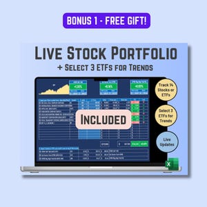 Investment Portfolio Excel Template, Live Updates, Stocks & ETFs Tracker, Excel 365 image 2