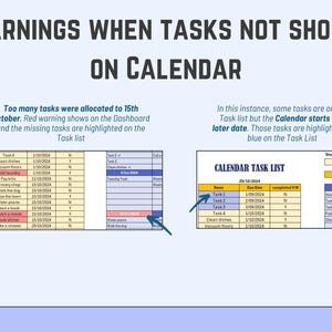 Excel Calendar Task List: Automated Task Tracker (download Template) - Etsy