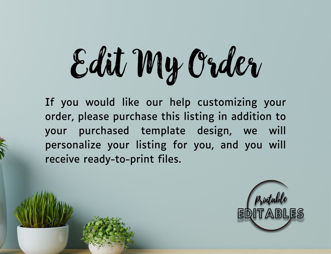 Help Me Edit My Order Option - Etsy
